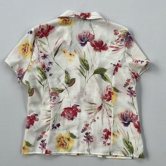 vintage ALFRED DUNNER gauzy floral cottagecore button-up blouse - Picture 4 of 6